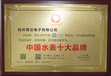 “2016年度中國水表十大品牌總評榜”榮耀揭曉！
